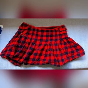 Women's Black and Red Checkered Aerie Skirt - Size 6